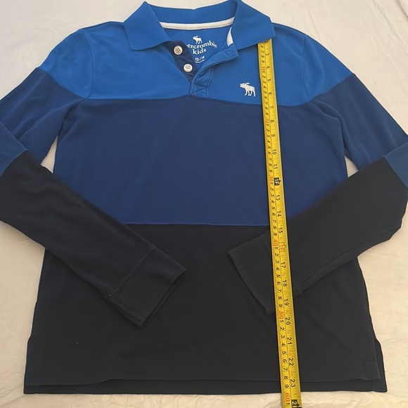 Abercrombie and Fitch gradient blue long sleeve polo shirt - Picture 3 of 6